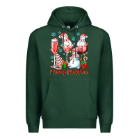 Sports Green merry christmas wine glasses Premium Hoodie - texasbilliewilder