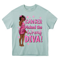 Arona Cancer Picked The Wrong Diva with Black Woman Heavy Core Tee - texasbilliewilder