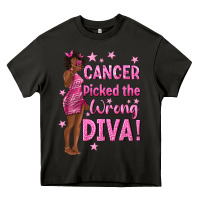 Asphalt Cancer Picked The Wrong Diva with Black Woman Heavy Core Tee - texasbilliewilder
