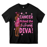 Black Cancer Picked The Wrong Diva with Black Woman Heavy Core Tee - texasbilliewilder