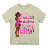 Mossy Cancer Picked The Wrong Diva with Black Woman Heavy Core Tee - texasbilliewilder