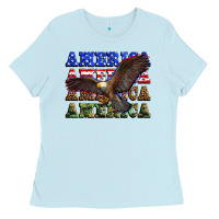 Baby Blue america america america america Ladies Tee - Zillion Design Studio