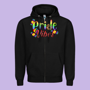 Pride Vibes Lgbtq Zipper Hoodie Designed By Bundleandbundleshop