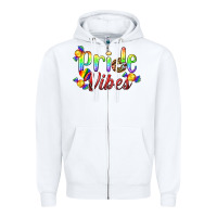 White Pride Vibes LGBTQ Zipper Hoodie - BundleAndBundleShop