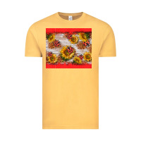 Vintage Mustard ladybug sunflower Vintage Tee - BarkalooDesign
