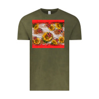 Vintage Olive ladybug sunflower Vintage Tee - BarkalooDesign