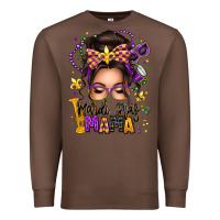 Chestnut mardi gras mama messy bun Premium Sweatshirt - texasbilliewilder