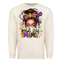 Sandshell mardi gras mama messy bun Premium Sweatshirt - texasbilliewilder