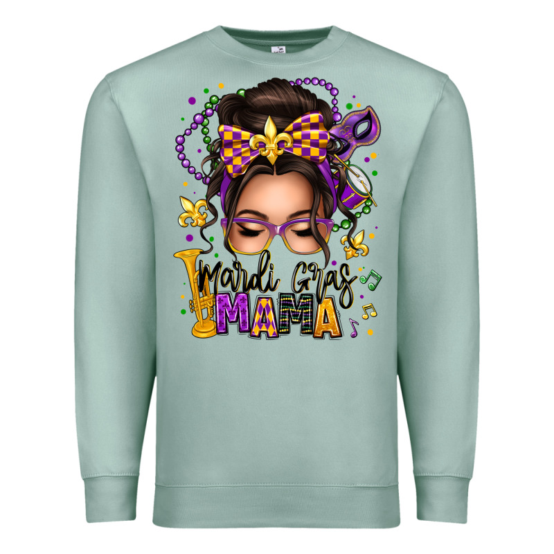 Mardi Gras Mama Messy Bun Premium Sweatshirt by texasbilliewilder | Teevron
