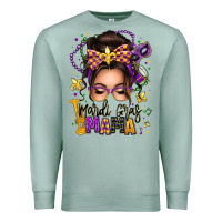 Seafoam mardi gras mama messy bun Premium Sweatshirt - texasbilliewilder