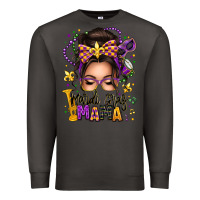 Smoke mardi gras mama messy bun Premium Sweatshirt - texasbilliewilder