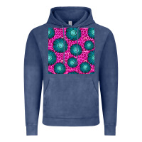 Vintage Denim floral pink leopard seamless pattern Vintage Hoodie - BundleAndBundleShop