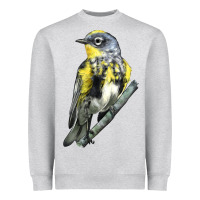 Heather Grey yellow rumped warbler Heavyweight Sweatshirt - LillyAllenDesigns