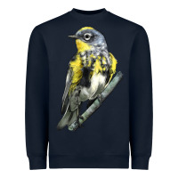 Navy yellow rumped warbler Heavyweight Sweatshirt - LillyAllenDesigns