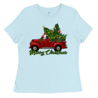 Merry Christmas Baby Sheep Trees With Truck Ladies Tee | Teevron