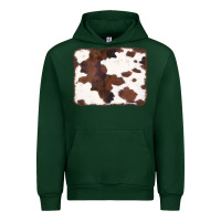 Forest Green Brown Cowhide Background Urban Hoodie - CowCowDesign
