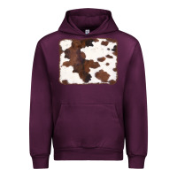 Mauve Wine Brown Cowhide Background Urban Hoodie - CowCowDesign