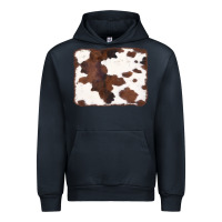 Navy Brown Cowhide Background Urban Hoodie - CowCowDesign