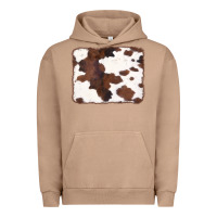 Pigment Burro Brown Cowhide Background Urban Hoodie - CowCowDesign