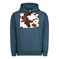 Pigment Midnight Navy Brown Cowhide Background Urban Hoodie - CowCowDesign