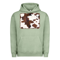 Pigment Oil Green Brown Cowhide Background Urban Hoodie - CowCowDesign