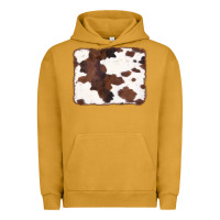 Pigment Peanut Butter Brown Cowhide Background Urban Hoodie - CowCowDesign