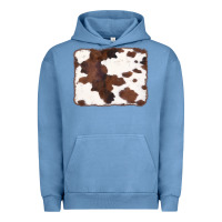 Pigment Pebble Blue Brown Cowhide Background Urban Hoodie - CowCowDesign