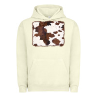 Pigment Pistachio Brown Cowhide Background Urban Hoodie - CowCowDesign