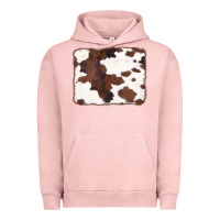 Pigment Salmon Brown Cowhide Background Urban Hoodie - CowCowDesign