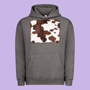 Brown Cowhide Background Urban Hoodie Designed By Cowcowdesign
