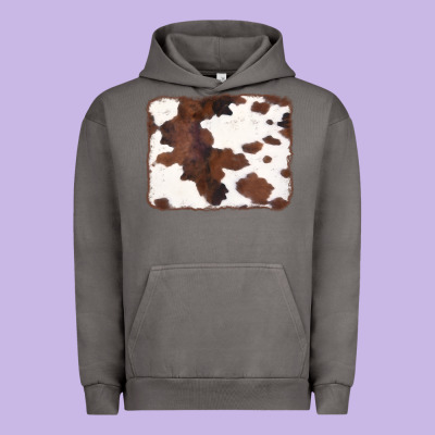 Brown Cowhide Background Urban Hoodie Designed By Cowcowdesign