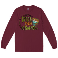 Burgundy reel cool  grandpa Long Sleeve Tee - MaliasSmallBusiness