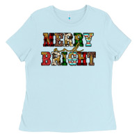 Baby Blue merry and bright Ladies Tee - JahusDesignShop