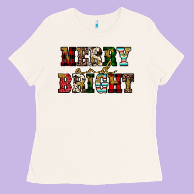 Merry And Bright Ladies Tee Designed By Jahusdesignshop