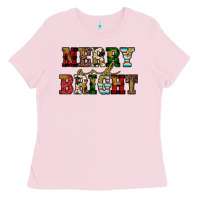 Bubblegum Pink merry and bright Ladies Tee - JahusDesignShop