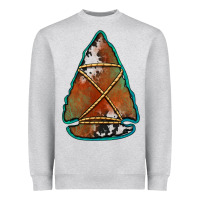 Heather Grey cowhide rusty arrowhead Heavyweight Sweatshirt - Jasminsmagicworld