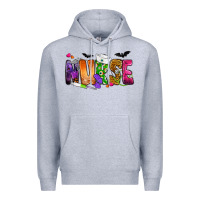 Heather Grey Nurse Halloween Premium Hoodie - NancyCooperArtShop