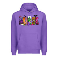 Purple Nurse Halloween Premium Hoodie - NancyCooperArtShop