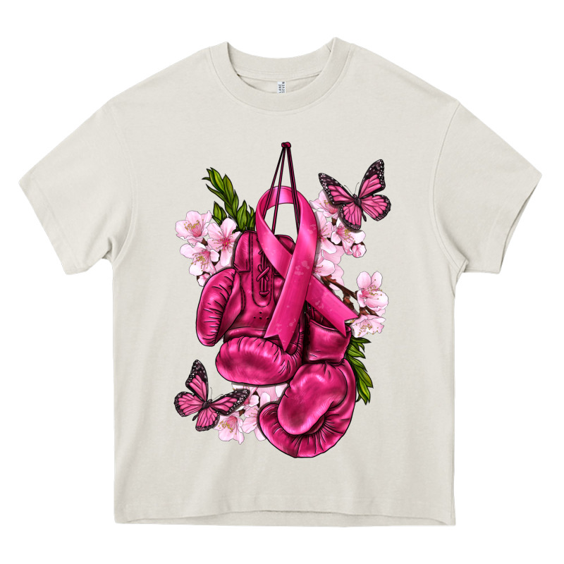 Cancer Boxing Gloves With Ribbon Heavy Core Tee by texasbilliewilder | Teevron