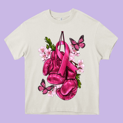Cancer Boxing Gloves With Ribbon Heavy Core Tee Designed By Texasbilliewilder