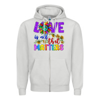 Dove Grey Love İs All That Matters Zipper Hoodie - BundleAndBundleShop