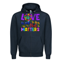 Navy Love İs All That Matters Zipper Hoodie - BundleAndBundleShop
