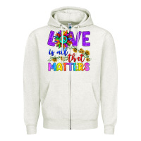 Oatmeal Heather Love İs All That Matters Zipper Hoodie - BundleAndBundleShop