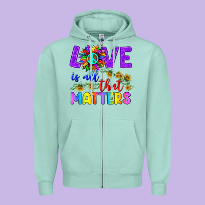 Love İs All That Matters Zipper Hoodie Designed By Bundleandbundleshop