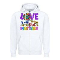 White Love İs All That Matters Zipper Hoodie - BundleAndBundleShop