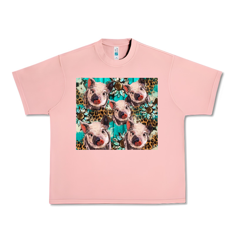 Western Cowhide Sunflower Baby Pig Urban Heavy Tee by BarkalooDesign | Teevron