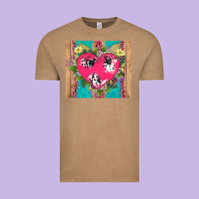 V.d Cow And Heart Vintage Tee Designed By Adodesignshop