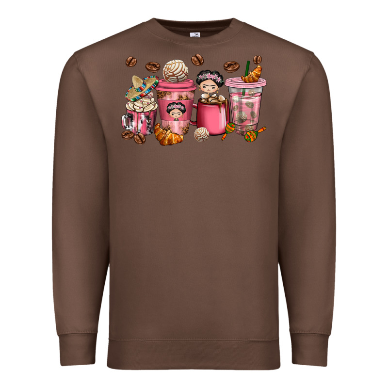 Cafecito Y Chisme Coffee Cups Premium Sweatshirt by texasbilliewilder | Teevron