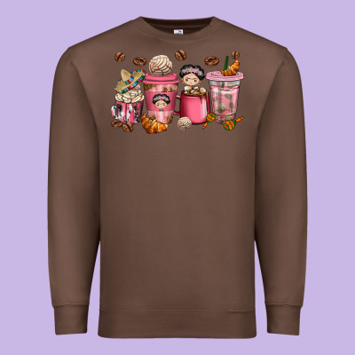 Cafecito Y Chisme Coffee Cups Premium Sweatshirt Designed By Texasbilliewilder