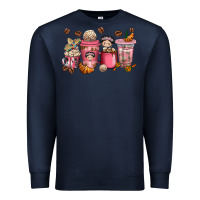 Navy cafecito y chisme coffee cups Premium Sweatshirt - texasbilliewilder
